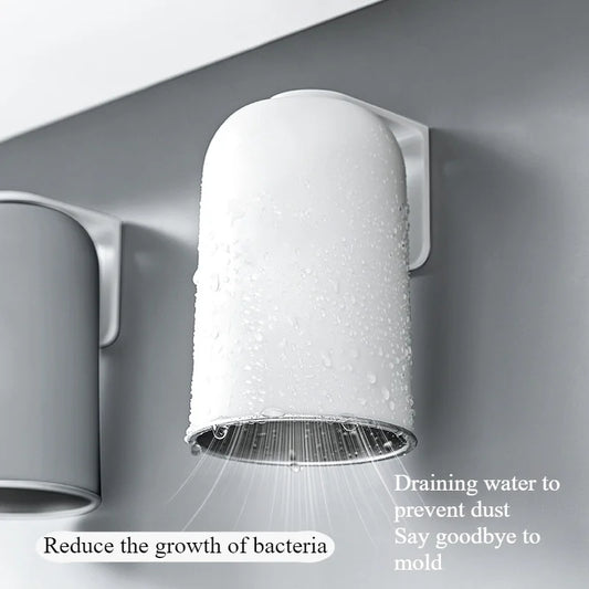 Purilite Select Magnetic Stainless Steel Bathroom Cup | 350ml Wall Mounted Toothbrush Holder | 304 Stainless Steel Mouthwash Cup