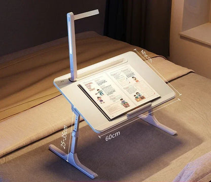 Purilite Select Foldable Lift Small Laptop Desk | Home Learning & Gaming | Adjustable Bed Lazy Table | Dormitory & Bedroom Computer Table