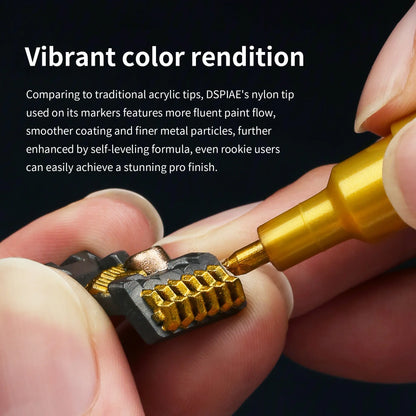 Purilite Select 12-Color Super Metallic Marker Brush Pen Set – Water-Based, Soft Head, High-Temperature Resistant