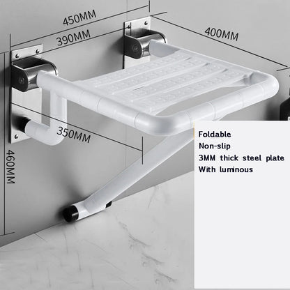 Purilite Select Bathroom Shower Wall Mounted Folding Seat | Stainless Steel Heavy Duty Shower Stool | Space Saving Foldable Chair 200KG Load