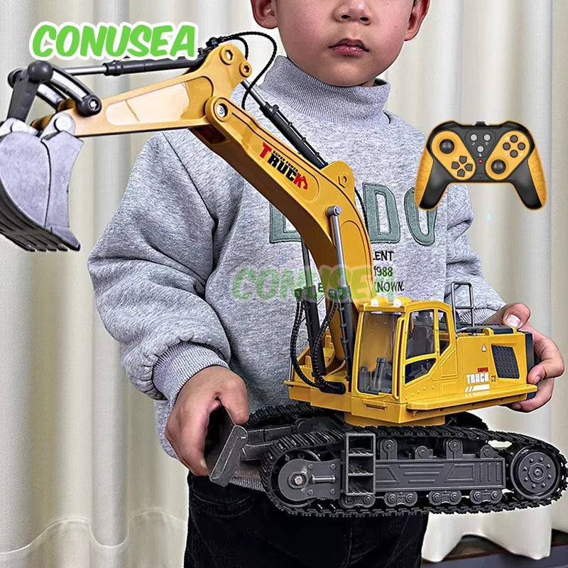 Purilite Select Alloy RC Excavator Truck Remote Control Engineering Vehicle Toy for Kids