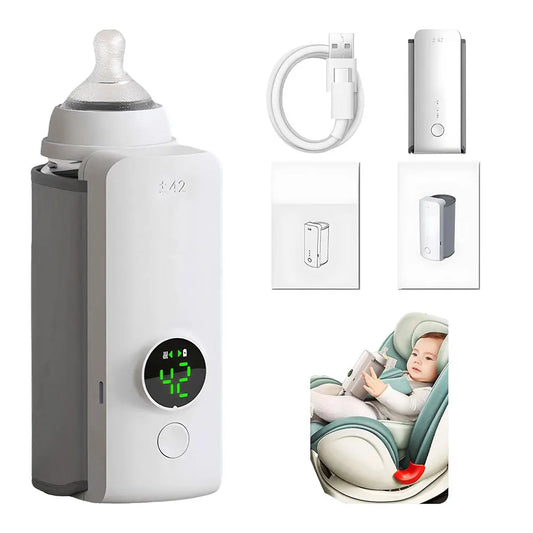 Purilite Select Portable Bottle Warmer Rechargeable Cordless | USB Baby Milk Warmer with Temperature Control | Travel Baby Feeding Accessory