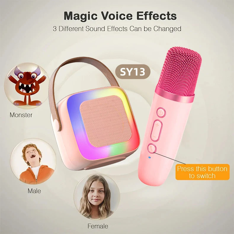 Purilite Select Portable Bluetooth 5.3 Home Karaoke Machine – Powerful Bass PA Speaker System with 2 Wireless Microphones