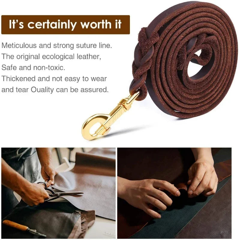 Purilite Select Genuine Leather Dog Leash