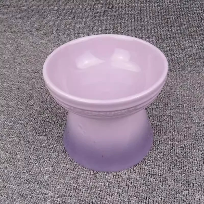 Ceramic Tall Pet Bowl – Anti-Spill Elevated Cat & Dog Food Bowl
