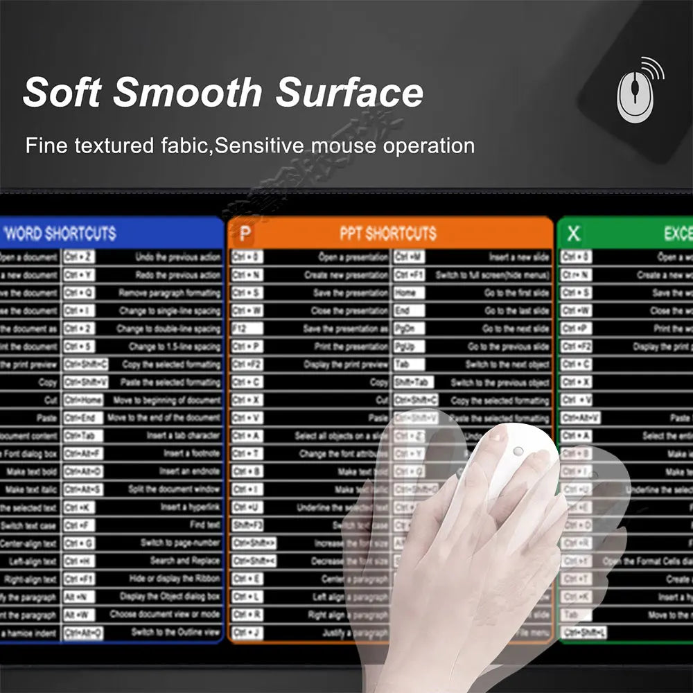 Purilite Select Excel Shortcuts Mouse Pad