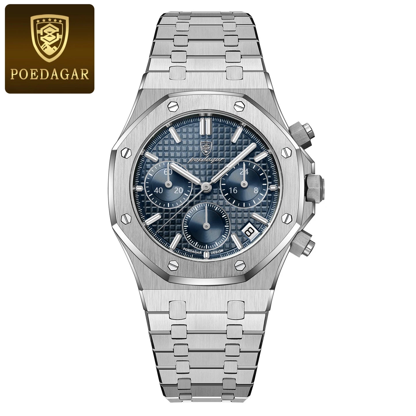 POEDAGAR 926 Original Luxury Men’s Stainless Steel Chronograph Quartz Watch