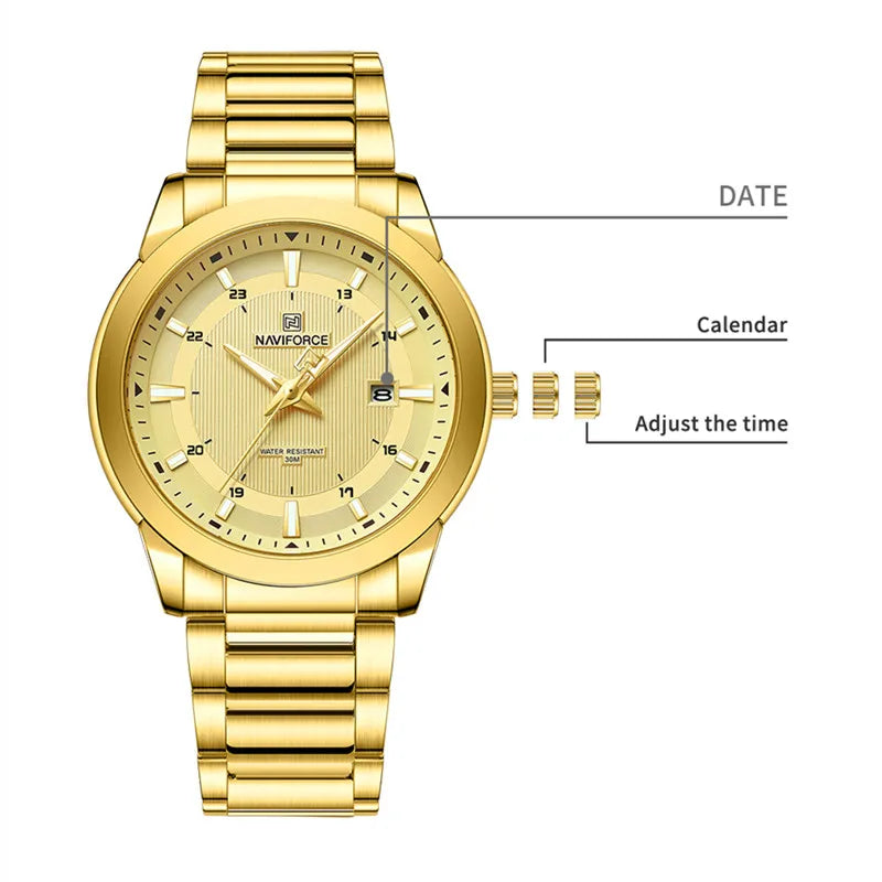 NAVIFORCE NF8029 Men’s Luxury Stainless Steel Quartz Watch