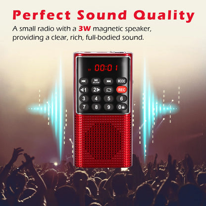 Purilite Select Number Key Mini Portable Pocket FM Radio