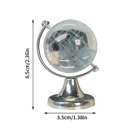 Purilite Select Crystal Globe Ornament | Transparent Glass Earth Ball | Mini World Decor | Educational Display Gift