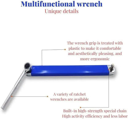 Purilite Select Compact Offset Extension Wrench with 4 Adapters | Dual-Purpose Impact Socket Ratchet Wrench | Automotive Hand Tool