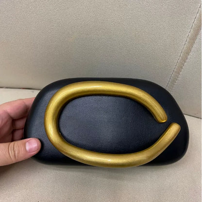 Purilite Select Gold Metal Closure Box Clutch Bag