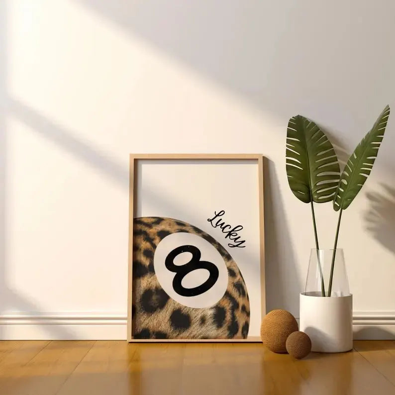 Purilite Select Modern Leopard Print 8 Ball Wall Art