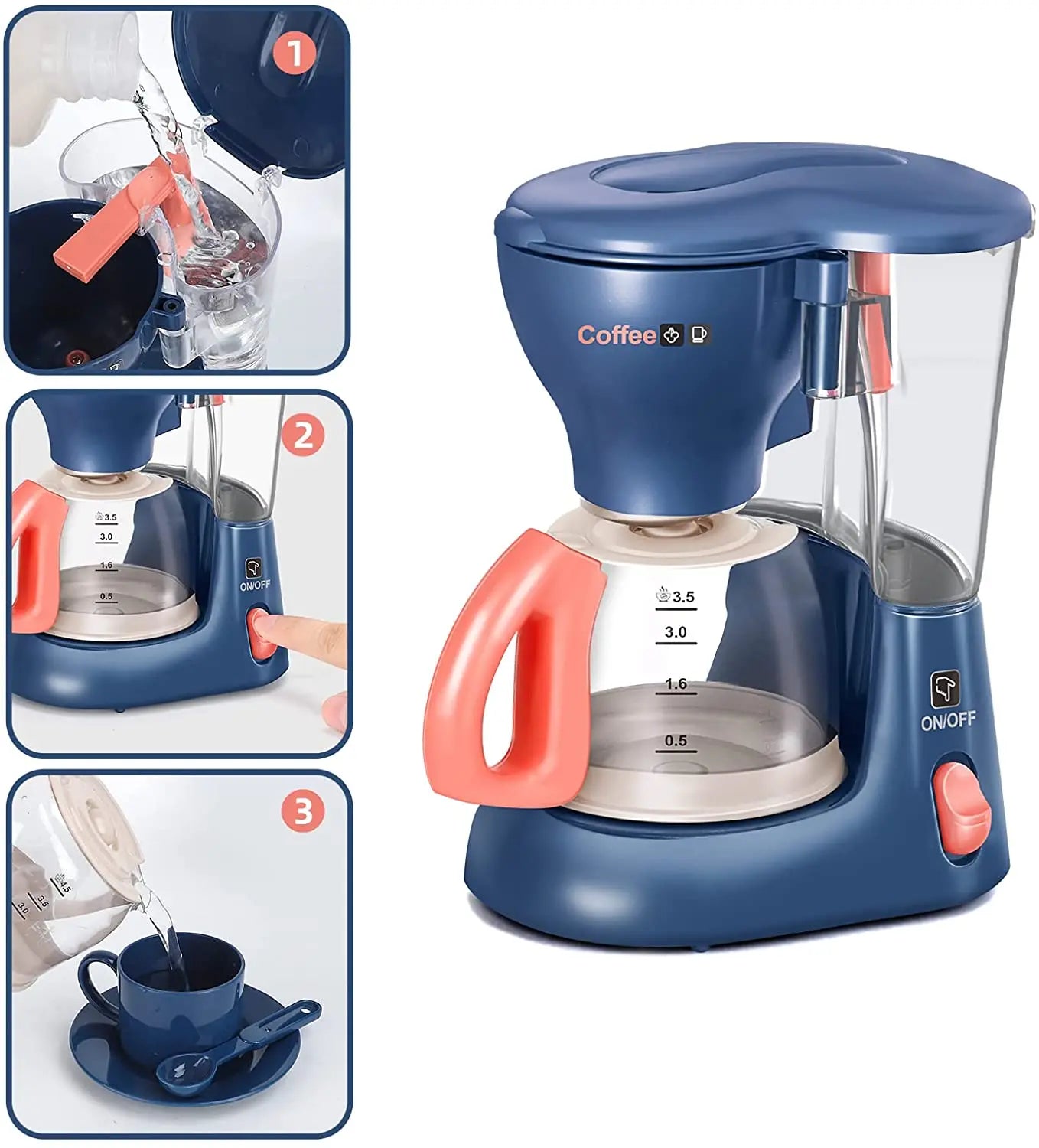 Purilite Select Kids Kitchen Play Appliance Set – Pretend Play Washing Machine, Oven, Microwave & Bread Maker Toy Set
