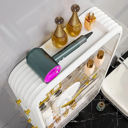 Purilite Select Multi-Layer Wall Mounted Storage Shelf | Large Capacity Organizer for Bathroom Kitchen Cosmetics and Household Items