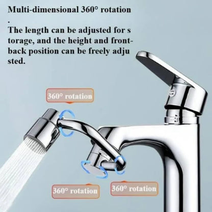 Purilite Select 1080° Rotating Faucet Extender | Metal U-Shaped Robotic Arm | Universal Dual-Mode Splash-Proof Filter Faucet for Bathroom & Kitchen