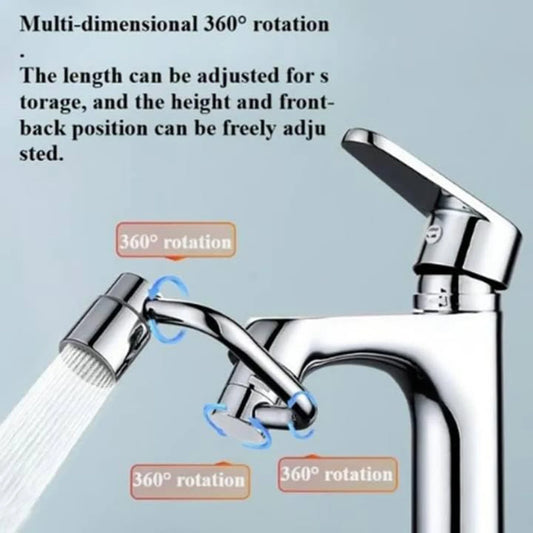 Purilite Select 1080° Rotating Faucet Extender | Metal U-Shaped Robotic Arm | Universal Dual-Mode Splash-Proof Filter Faucet for Bathroom & Kitchen