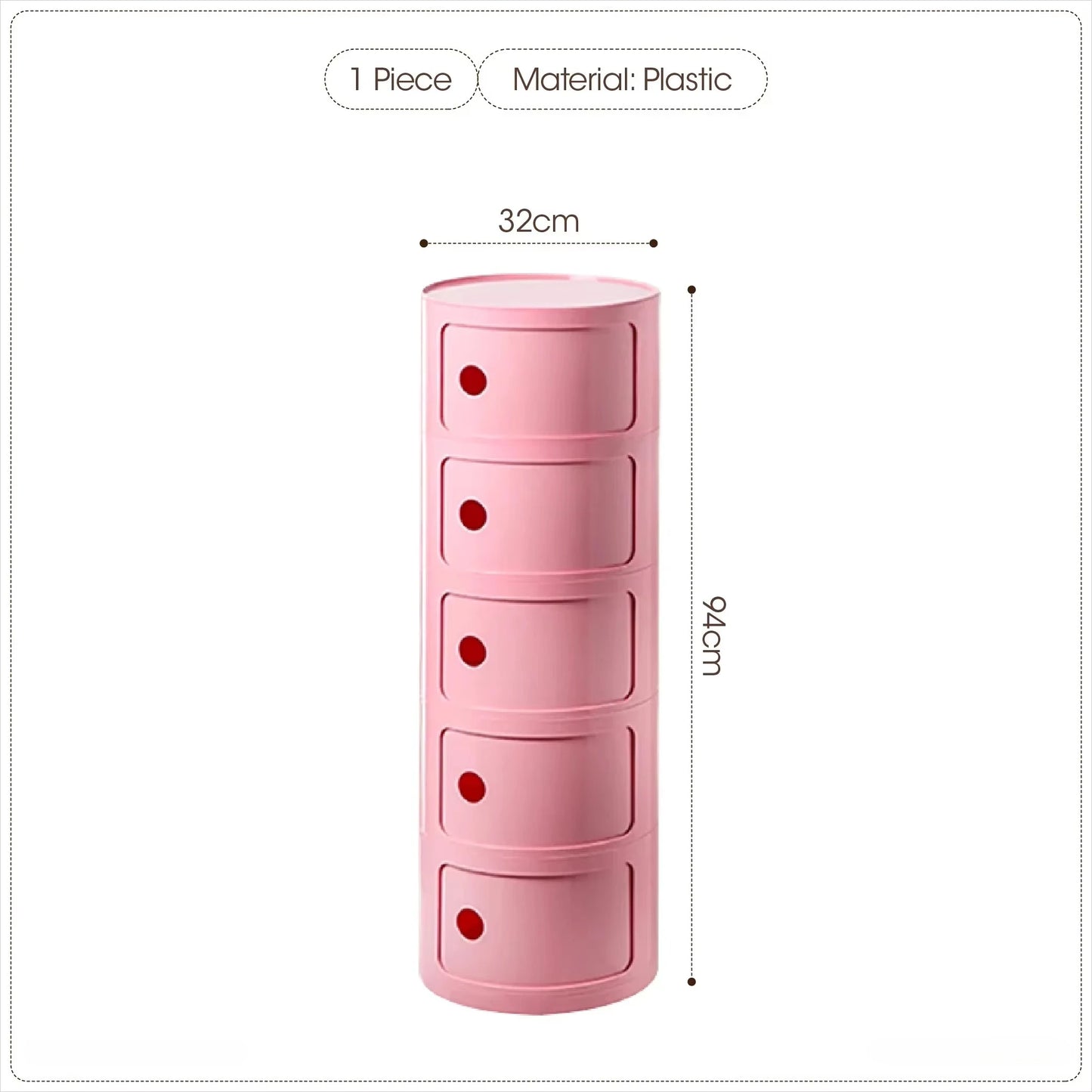 Purilite Select Nordic Net Red Bedside Cabinet