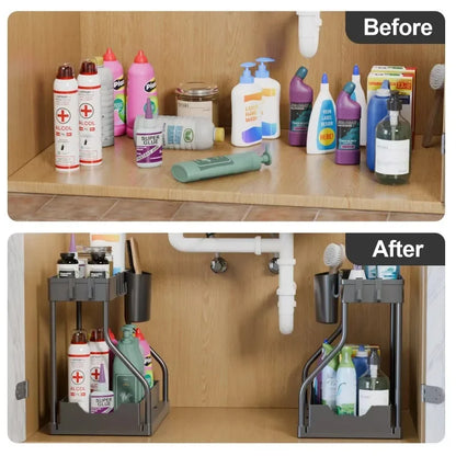 Purilite Select 2-Tier Pull-Out Storage Organizer Shelf