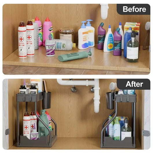 Purilite Select 2-Tier Pull-Out Storage Organizer Shelf