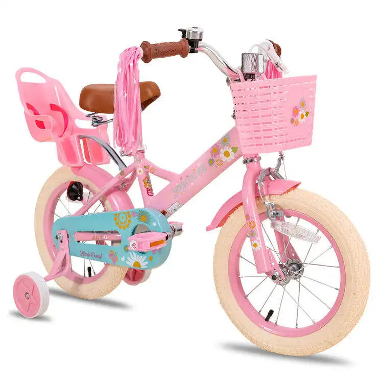 New design flower style 12" 14" 16" baby girls kids bike bicycle with doll seat for 4 5 6 7 years old
