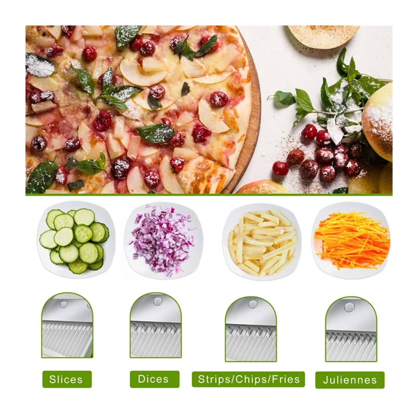 Purilite Select 5-in-1 Multifunction Vegetable Cutter Grater Slicer and Dicer Kitchen Food Preparation Tool