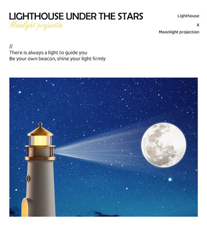 Purilite Select Moon Projection Lighthouse Night Light