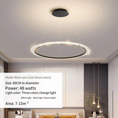 Purilite Select Three-Ring Crystal Chandelier