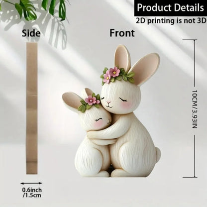 Wooden Kitten Couple Sculpture Charming 2D Flat Cat Enthusiast Gift Light and Dark Wood Grain Desktop Entrance Home Decoration