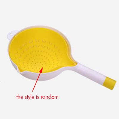 Purilite Select Double Layer Rotatable Drain Basket with Handle for Fruit Washing Vegetable Cleaning and Kitchen Storage