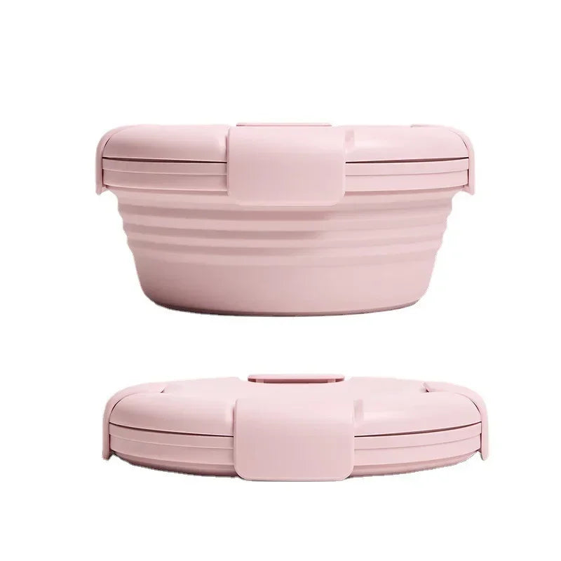 Purilite Select Silicone Folding Lunch Box Set of 3 Portable Collapsible Bowls 1100ml Leak-Resistant Food Storage Containers with Lids