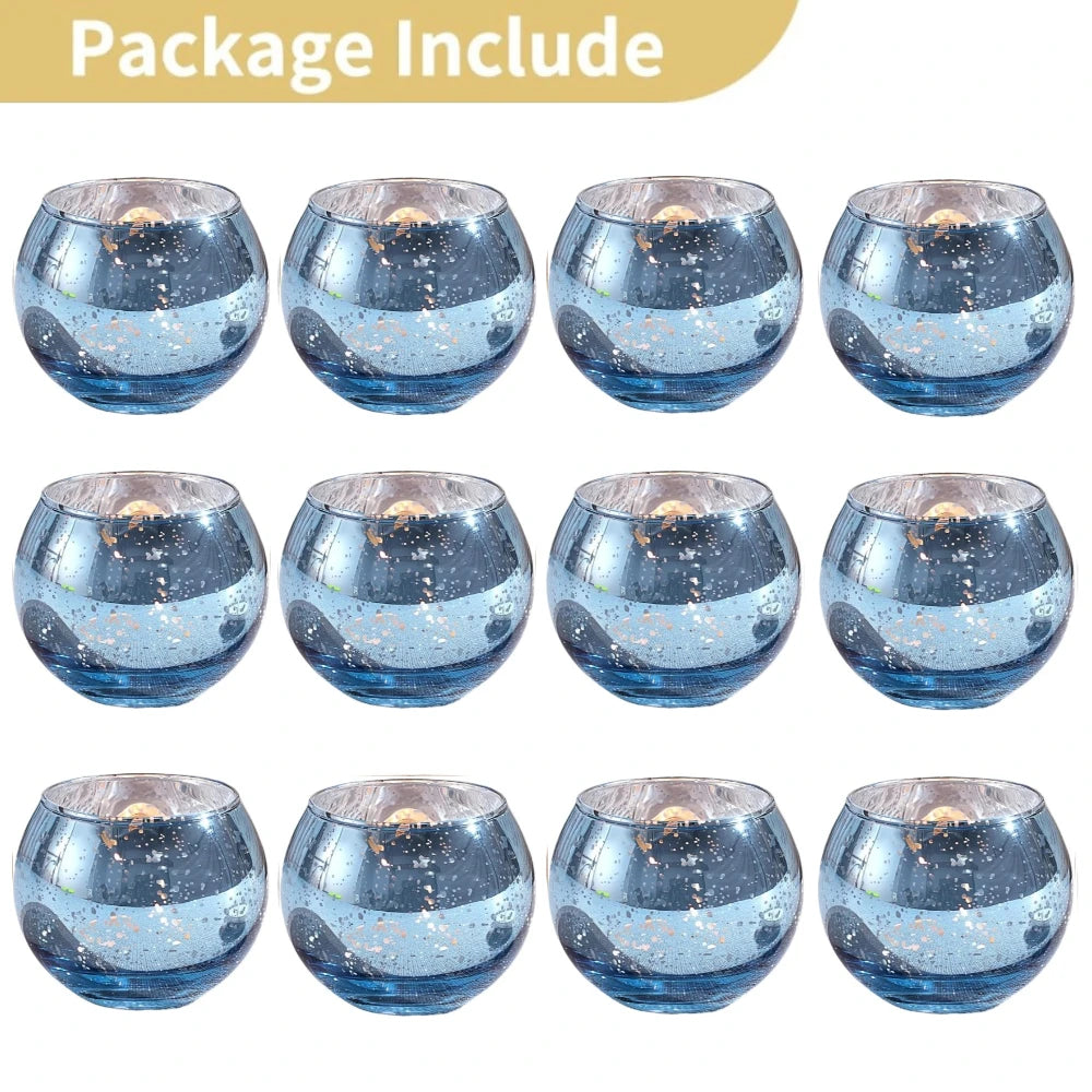 Purilite Select 6/12Pcs Round Speckled Glass Votive Candle Holders