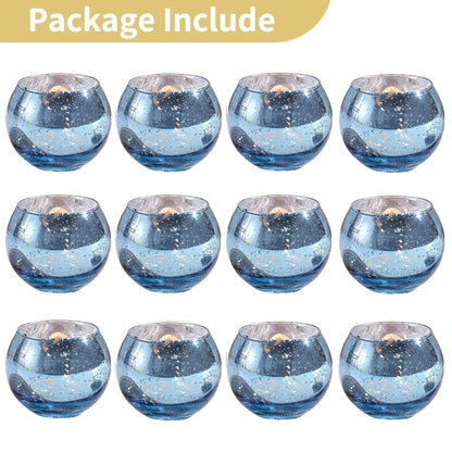 Purilite Select 6/12Pcs Round Speckled Glass Votive Candle Holders