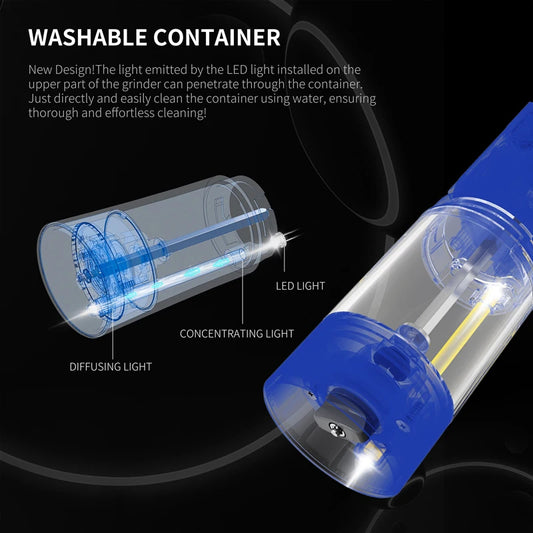 Purilite Select Electric Salt and Pepper Grinder With Adjustable Coarseness Refillable Mills Battery Powered Kitchen Gadget Tool