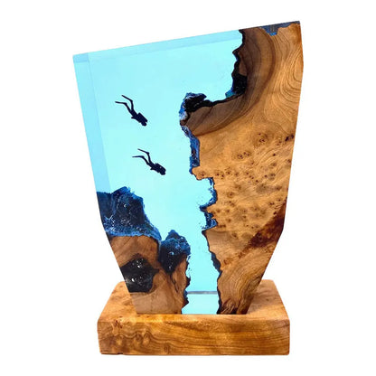 Purilite Select Seabed Exploration Resin Table Light | Deep Sea Diver Night Lamp | Artistic Desk & Bedroom Decor