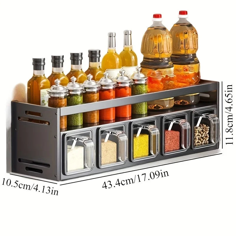 Purilite Select Wall-Mounted Kitchen Spice Rack Storage Set