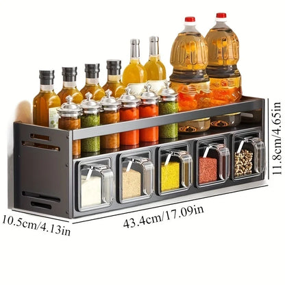 Purilite Select Wall-Mounted Kitchen Spice Rack Storage Set