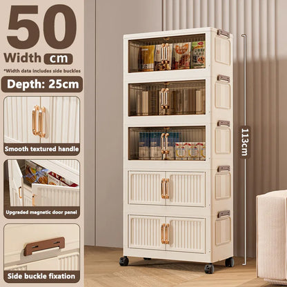 Purilite Select Large Capacity Foldable Storage Box | Clothes Quilt Toy Organizer | Multi-Layer PP Plastic Storage Cabinet | Home Space Saving Solution