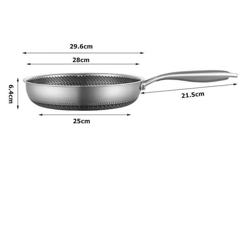 Purilite Select 28cm Stainless Steel Nonstick Honeycomb Frying Pan with Lid