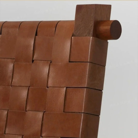 Purilite Select Saddle Leather Weaving Dining Chair