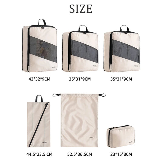 Purilite Select 6‑PCS Waterproof Compression Packing Cubes Set