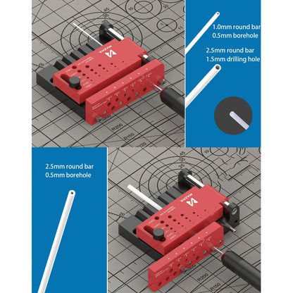 Purilite Select T0012 Plastic Borehole Positioner Locator – Round Rod Center Drilling Fixture Tool for DIY Hobby & Model Making