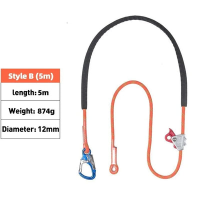 Purilite Select Adjustable Safety Rope | Electrician Height Work Positioning Belt | 12mm Fall Prevention Rope | Construction Belay and Rigging Equipment