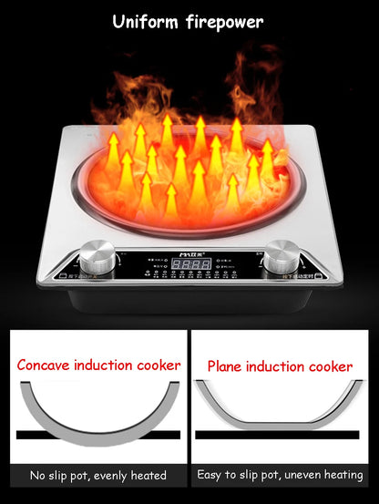 Purilite Select 3000W Induction Cooker | High Power Electric Hob with Knob Control | Waterproof Single Burner Hot Pot & Stir Fry Stove