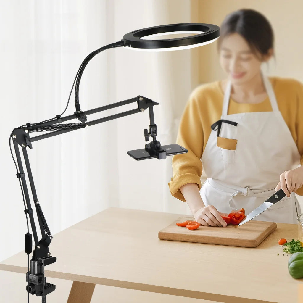 Purilite Select Live-Streaming Clamp Stand with Fill Light & Phone Mount