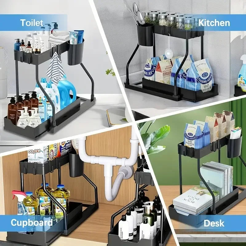 Purilite Select 2-Tier Pull-Out Storage Organizer Shelf