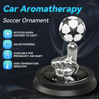 Purilite Select Solar Finger Football Car Perfume Air Freshener – Innovative Solar Spinning Aroma Diffuser