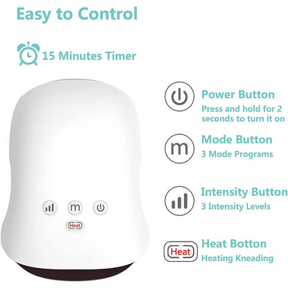 Purilite Select Wireless Hand Massager with Heat and Air Compression | Electric Hand Therapy Device with Red Light Relief | Rechargeable Wrist, Palm and Finger Massager