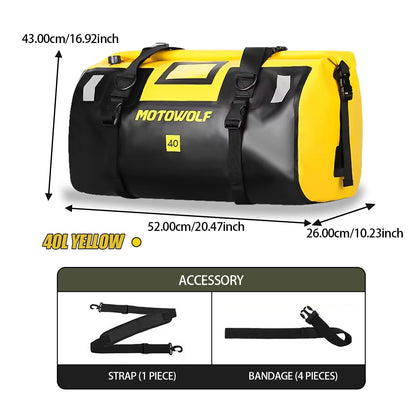Purilite Select | Universal Motorcycle Waterproof Tail Bag | Back Seat Luggage | 40L / 66L Travel Pack