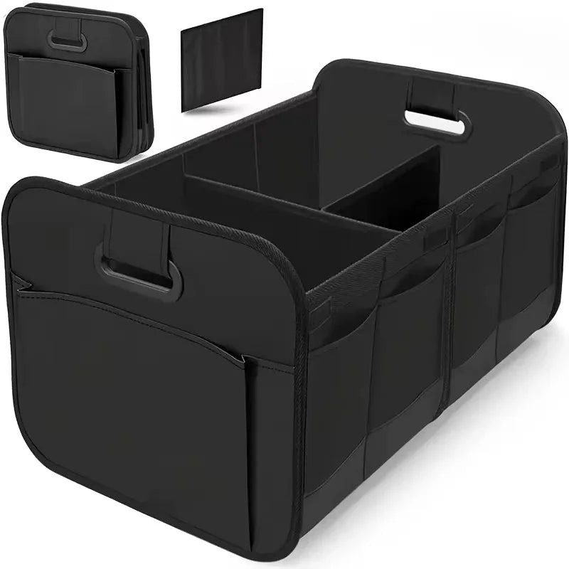 Purilite Select Collapsible Car Trunk Storage Box, 600D Oxford Fabric SUV Cargo Organizer with Multiple Compartments & Reinforced Handles